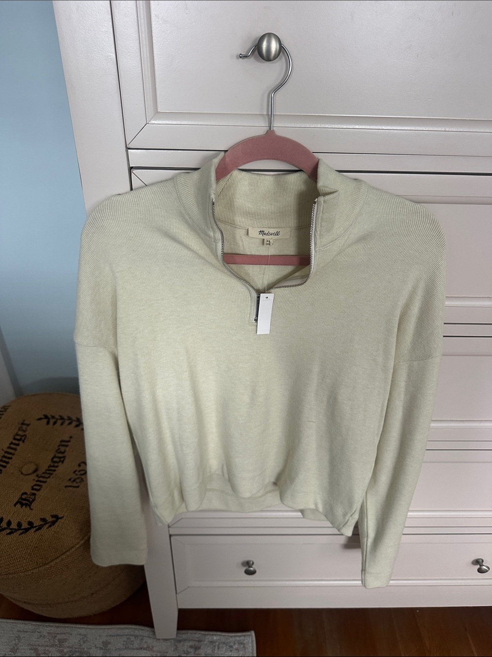 BNWT Madewell Cream Quarter-Zip Turtleneck Sweater